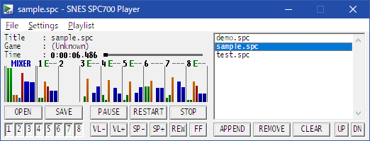 SNES SPC700 Player